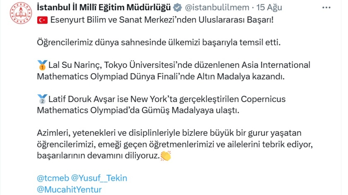 Başarılarımız Ses Getimeye Devam Ediyor.